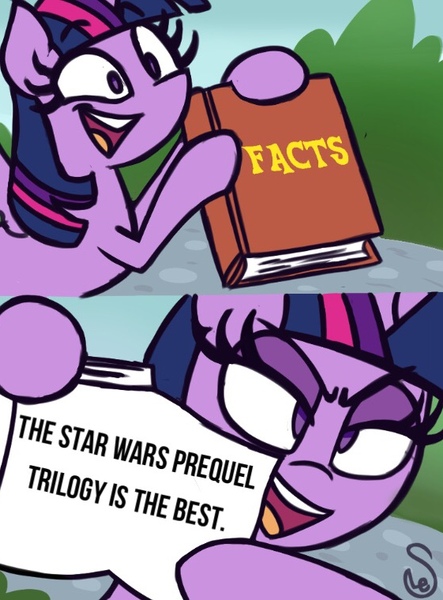 Size: 561x760 | Tagged: safe, artist:quarium edits, derpibooru import, twilight sparkle, twilight sparkle (alicorn), alicorn, pony, book, exploitable meme, image macro, meme, solo, star wars, twilight's fact book