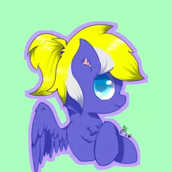 Size: 512x512 | Tagged: safe, artist:jerryenderby, artist:睿毛, derpibooru import, oc, oc:enderby, unofficial characters only, pegasus, pony, bust, green background, simple background, solo