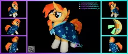 Size: 5834x2500 | Tagged: safe, artist:kiashone, derpibooru import, sunburst, pony, unicorn, beard, blaze (coat marking), clothes, facial hair, glasses, irl, male, photo, plushie, robe, socks (coat marking), solo, stallion, sunburst's glasses, sunburst's robe