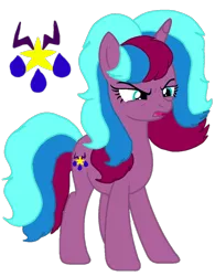 Size: 844x1080 | Tagged: safe, artist:徐詩珮, derpibooru import, oc, oc:shadowstar glitter, unicorn, my little pony: the movie, angry, female, magical lesbian spawn, magical threesome spawn, multiple parents, next generation, offspring, parent:glitter drops, parent:spring rain, parent:tempest shadow, parents:glittershadow, parents:springdrops, parents:springshadow, parents:springshadowdrops, simple background, transparent background