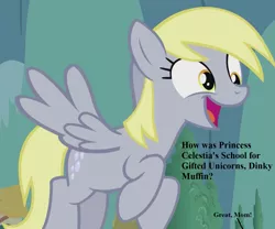 Size: 1296x1080 | Tagged: safe, derpibooru import, edit, edited screencap, screencap, derpy hooves, dinky hooves, pony, slice of life (episode), cropped, cute, derpabetes, dialogue, equestria's best mother, flipped, implied dinky, offscreen character