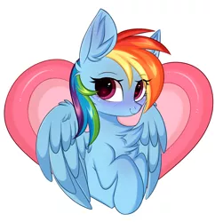 Size: 2598x2680 | Tagged: safe, artist:pesty_skillengton, derpibooru import, rainbow dash, pegasus, pony, commission, cute, dashabetes, heart eyes, holiday, love, solo, valentine, valentine's day, wingding eyes, ych result