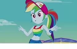 Size: 1920x1220 | Tagged: safe, derpibooru import, edit, edited screencap, screencap, rainbow dash, equestria girls, equestria girls series, spring breakdown, spoiler:eqg series (season 2), belly button, geode of super speed, headless, lol, magical geodes, modular, solo, wat, xd