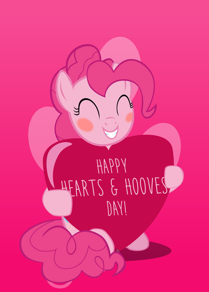 Size: 4587x6398 | Tagged: safe, artist:mrkat7214, derpibooru import, pinkie pie, pony, ^^, absurd resolution, blushing, cute, diapinkes, eyes closed, grin, heart, hearts and hooves day, pink, smiling, solo, vector