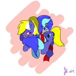 Size: 512x512 | Tagged: safe, artist:jerryenderby, artist:睿毛, derpibooru import, oc, oc:enderby, oc:peppermint candy, unofficial characters only, pony, colored, flat colors, gender neutral, genderless, hearts and hooves day, low res image, shipping