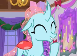 Size: 1292x935 | Tagged: changedling, changeling, cropped, cute, derpibooru import, diaocelles, eyes closed, female, ocellus, safe, screencap, smiling, solo, the hearth's warming club