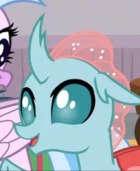 Size: 624x764 | Tagged: changedling, changeling, close-up, cropped, cute, derpibooru import, diaocelles, female, ocellus, offscreen character, open mouth, safe, screencap, silverstream, solo focus, the hearth's warming club