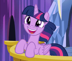 Size: 768x648 | Tagged: safe, derpibooru import, edit, edited screencap, editor:lolledits, screencap, twilight sparkle, twilight sparkle (alicorn), alicorn, pony, the crystalling, animated, bald, didn't see that comin', female, gif, happy, i can't believe it's not superedit, mane, mare, smiling, solo, wat, whoops, wind, windswept mane