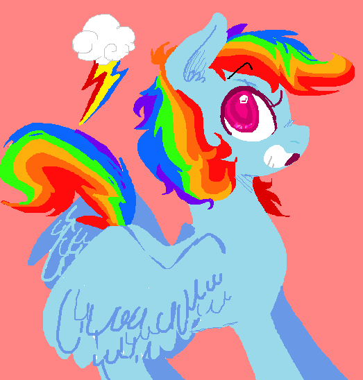 Size: 523x548 | Tagged: safe, artist:squishysquids, derpibooru import, rainbow dash, pegasus, pony, colored pupils, cute, cutie mark, dashabetes, profile, rainbow dash's cutie mark, red background, simple background, smiling, solo