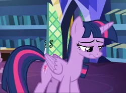 Size: 1000x738 | Tagged: safe, derpibooru import, screencap, twilight sparkle, twilight sparkle (alicorn), alicorn, pony, a rockhoof and a hard place, cropped, female, mare, sad, sad eyes, solo, solo focus, wavy mouth