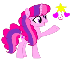 Size: 1117x967 | Tagged: safe, artist:徐詩珮, derpibooru import, oc, oc:star cake, alicorn, pony, alicorn oc, female, horn, magical lesbian spawn, mare, next generation, offspring, parent:pinkie pie, parent:twilight sparkle, parents:twinkie, simple background, transparent background, wings