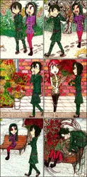 Size: 1142x2314 | Tagged: abuse, alternate hairstyle, anime, annoying, aria blaze, ariabuse, artist:meiyeezhu, assault, belt, bench, boots, bouquet, breakup, brick wall, clothes, comic, complaining, derpibooru import, disappointed, eyeshadow, flower, flower shop, footprints, grin, hitting, holiday, human, humanized, makeup, money, nagging, oc, oc:rónán o'brien, old master q, pants, parody, pleated skirt, revenge, rose, roseluck, sad, safe, shoes, skirt, skirt lift, smiling, snow, socks, stockings, thigh highs, trenchcoat, unexpected, upset, upskirt, valentine's day, vest, wallet, winter, yelling