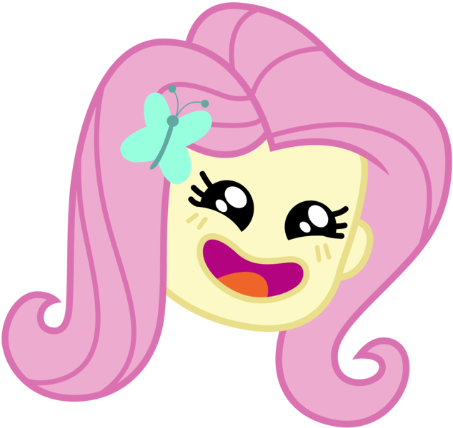 Size: 8024x7595 | Tagged: safe, artist:famousmari5, derpibooru import, fluttershy, equestria girls, equestria girls series, game stream, spoiler:eqg series (season 2), absurd resolution, emoji, happy, head only, open mouth, simple background, solo, transparent background, vector