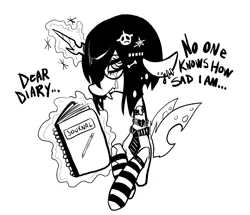 Size: 721x621 | Tagged: artist:goatsocks, changeling, clothes, derpibooru import, emo, goth, it's not a phase mom it's who i am, oc, safe, socks, solo, unofficial characters only