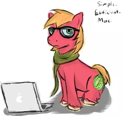 Size: 850x800 | Tagged: safe, derpibooru import, big macintosh, earth pony, pony, apple (company), clothes, glasses, hipster, male, scarf, stallion