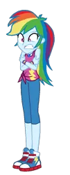 Size: 389x967 | Tagged: safe, artist:nightshadowmlp, derpibooru import, rainbow dash, equestria girls, equestria girls series, street chic, spoiler:eqg series (season 2), clenched teeth, clothes, cold, converse, freezing, pants, request, requested art, shirt, shivering, shoes, show accurate, simple background, sneakers, solo, transparent background
