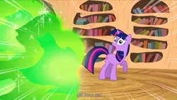 Size: 1176x662 | Tagged: caption, derpibooru import, edit, edited screencap, god, green light, it's about time, meme, safe, screencap, twilight sparkle, youtube caption