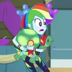 Size: 780x780 | Tagged: safe, derpibooru import, screencap, rainbow dash, tank, tortoise, best in show: the victory lap, equestria girls, equestria girls series, spoiler:eqg series (season 2), cropped, open mouth