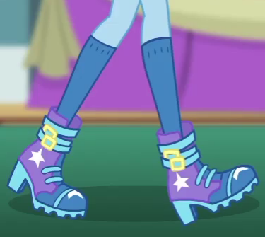 Size: 375x335 | Tagged: safe, derpibooru import, screencap, trixie, best in show: the victory lap, equestria girls, equestria girls series, spoiler:eqg series (season 2), boots, clothes, cropped, high heel boots, kneesocks, legs, pictures of legs, shoes, socks