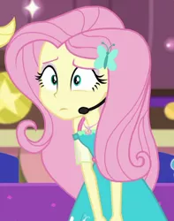 Size: 472x600 | Tagged: safe, derpibooru import, screencap, fluttershy, best in show: the victory lap, equestria girls, equestria girls series, spoiler:eqg series (season 2), cropped, geode of fauna, magical geodes