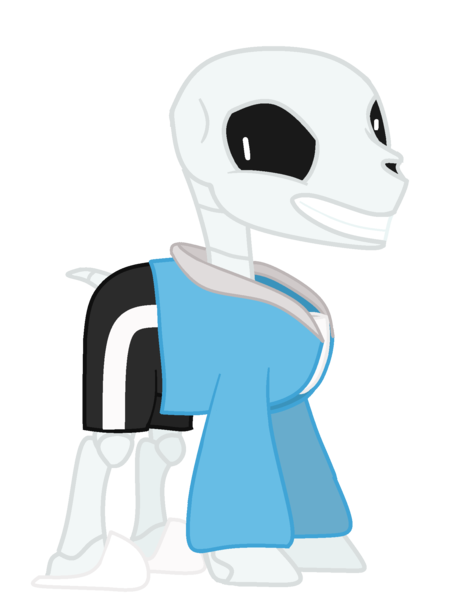 Size: 1500x2000 | Tagged: safe, artist:maxter-advance, derpibooru import, ponified, pony, skeleton pony, bone, clothes, deltarune, grin, hoodie, jacket, looking at you, male, sans (undertale), shorts, simple background, skeleton, skull, slippers, smiling, solo, stallion, transparent background, undertale