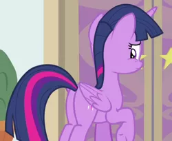 Size: 782x642 | Tagged: safe, derpibooru import, screencap, twilight sparkle, twilight sparkle (alicorn), alicorn, pony, starlight the hypnotist, spoiler:interseason shorts, butt, cropped, plot, solo