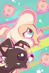 Size: 2682x4000 | Tagged: artist:deadyoung45, community related, derpibooru import, dog, donut, female, food, lamb, pom lamb, safe, sheep, solo, them's fightin' herds