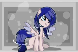 Size: 1024x683 | Tagged: safe, artist:dl-ai2k, derpibooru import, oc, oc:silverlay (kitty-sounds11), pegasus, pony, female, mare, sitting, solo