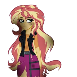 Size: 1000x1000 | Tagged: dead source, semi-grimdark, artist:wubcakeva, derpibooru import, sunset shimmer, comic:twilight's lab, equestria girls, adult, alternate universe, breasts, bruised, clothes, comic, female, messy hair, older, scar, solo, torn clothes