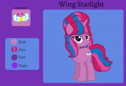 Size: 1432x984 | Tagged: safe, artist:徐詩珮, derpibooru import, oc, oc:wing starlight, pony, unicorn, female, magical lesbian spawn, mare, offspring, offspring's offspring, parent:oc:betty pop, parent:oc:vesty sparkle, parents:oc x oc, reference sheet