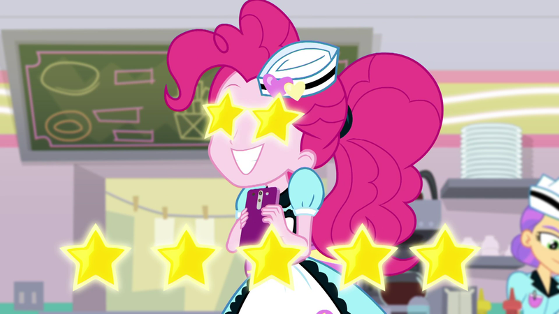 Size: 1920x1080 | Tagged: safe, derpibooru import, screencap, pinkie pie, equestria girls, equestria girls series, five stars, spoiler:eqg series (season 2), server pinkie pie, starry eyes, wingding eyes