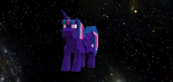 Size: 1370x650 | Tagged: 3d, alicorn, artist:iamnotabrony, crossover, derpibooru import, lego, lego digital designer, safe, space, twilight sparkle, twilight sparkle (alicorn)