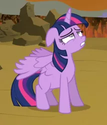 Size: 536x627 | Tagged: safe, derpibooru import, screencap, twilight sparkle, twilight sparkle (alicorn), alicorn, pony, twilight's kingdom, cropped, exhausted, missing cutie mark, solo, weak, wings