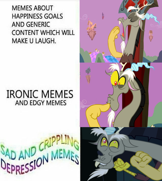 Size: 1137x1273 | Tagged: caption, dank memes, derpibooru import, discord, disquee, draconequus, edit, edited screencap, editor:countcoltnackh, exploitable meme, image macro, me irl, meme, ponyville, safe, screencap, shitposting, text, the return of harmony, twilight's kingdom, word art