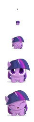 Size: 800x2812 | Tagged: safe, artist:berrypawnch, derpibooru import, twilight sparkle, pony, ^^, berrypawnch is trying to murder us, chibi, cute, dawwww, eyes closed, hnnng, looking at you, simple background, solo, transparent background, twiabetes, walking, weapons-grade cute