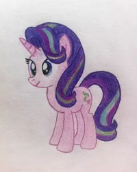 Size: 1462x1829 | Tagged: safe, artist:count adramélekh sear, derpibooru import, starlight glimmer, pony, unicorn, cutie mark, female, mare, solo, starlight glimmer day, traditional art, wrong color, wrong eye color