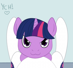 Size: 800x750 | Tagged: safe, artist:brightroom, derpibooru import, shining armor, twilight sparkle, pony, >:3, advertisement, animated, both cutie marks, brother and sister, commission, cute, evil grin, female, gif, grin, male, male pov, offscreen character, pov, raspberry, siblings, smiling, tickling, tongue out, tummy buzz, ych example, your character here