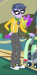 Size: 515x1036 | Tagged: safe, derpibooru import, screencap, microchips, best in show: the victory lap, equestria girls, equestria girls series, spoiler:eqg series (season 2), clothes, converse, cropped, glasses, male, pants, shoes, sneakers