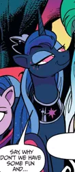 Size: 456x1035 | Tagged: cosmos (character), cropped, derpibooru import, idw, possessed, princess celestia, princess luna, safe, spoiler:comic, spoiler:comic76, twilight sparkle