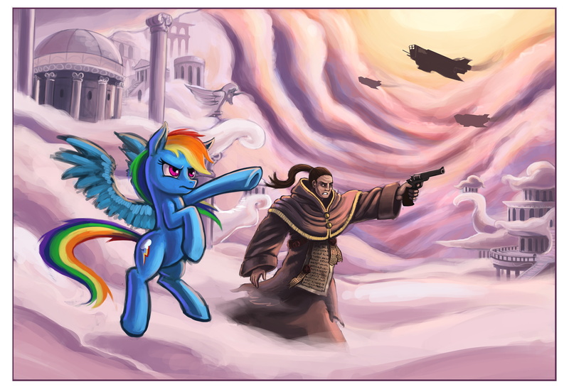 Size: 1280x877 | Tagged: artist:idriaka, cloudsdale, crossover, derpibooru import, fanfic, human, rainbow dash, safe, warhammer 40k, warhammer (game)