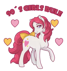 Size: 869x919 | Tagged: '90s, artist:sugarcup, bow, derpibooru import, g1, heart, my little pony tales, safe, simple background, solo, sweetheart, tail bow, transparent background