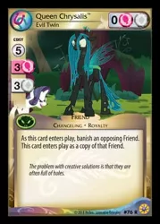 Size: 344x480 | Tagged: safe, derpibooru import, mean rarity, queen chrysalis, changeling, pony, the mean 6, ccg, clone, enterplay, friends forever (enterplay), merchandise