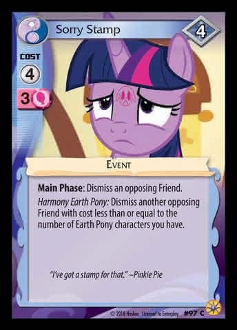 Size: 344x480 | Tagged: safe, derpibooru import, twilight sparkle, twilight sparkle (alicorn), alicorn, pony, a flurry of emotions, ccg, enterplay, friends forever (enterplay), merchandise, solo, stamp, stamp of forgiveness