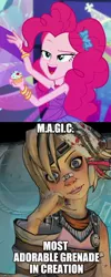 Size: 500x1250 | Tagged: safe, derpibooru import, screencap, pinkie pie, human, equestria girls, equestria girls series, twilight under the stars, spoiler:eqg series (season 2), borderlands 2, caption, image macro, text, tiny tina