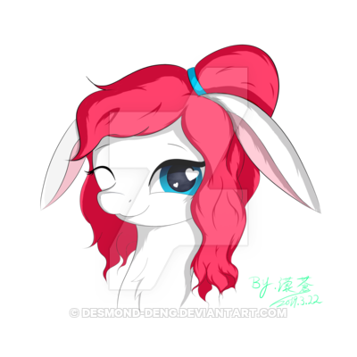 Size: 400x400 | Tagged: safe, artist:desmond-deng, derpibooru import, oc, oc:可兔, unofficial characters only, pony, obtrusive watermark, simple background, transparent background, watermark