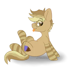 Size: 4584x4091 | Tagged: safe, artist:hellishprogrammer, derpibooru import, oc, oc:clockwork (ice1517), unofficial characters only, earth pony, pony, icey-verse, clothes, commission, glasses, heart eyes, male, next generation, offspring, parent:derpy hooves, parent:doctor whooves, parents:doctorderpy, simple background, sitting, socks, solo, stallion, striped socks, tongue out, transparent background, wingding eyes, ych result