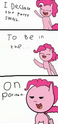 Size: 1535x3262 | Tagged: suggestive, artist:undeadponysoldier, derpibooru import, pinkie pie, pony, bedroom eyes, comic, implied penis, looking at you, reference, spongebob squarepants, spongebob's house party
