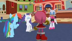 Size: 1920x1080 | Tagged: 3d, amy rose, artist:pikalink64, crossover, derpibooru import, hypnosis, mmd, rainbow dash, rarity, rouge the bat, safe, sonic the hedgehog (series)