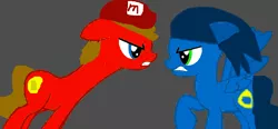 Size: 1024x477 | Tagged: safe, artist:katierose45, artist:sakyas-bases, derpibooru import, ponified, earth pony, pegasus, pony, base used, cap, crossover, hat, mario, mario & sonic, mario and sonic, mario's hat, nintendo, sega, sonic the hedgehog, sonic the hedgehog (series), super mario bros.