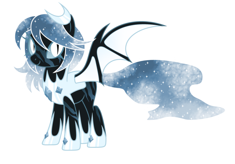 Size: 4609x3223 | Tagged: safe, artist:magicdarkart, derpibooru import, oc, oc:winter's night, unofficial characters only, bat pony, pony, armor, bat pony oc, bat wings, blank flank, boots, clothes, colored sclera, crescent moon, ethereal mane, eye scar, female, hairpin, hoof shoes, mare, moon, scar, shoes, simple background, solo, starry mane, transparent background, wings